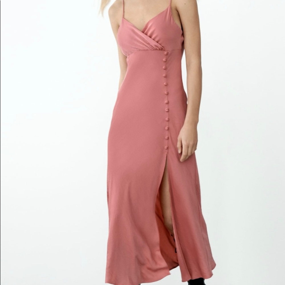 ZARA Buttoned slip dress
